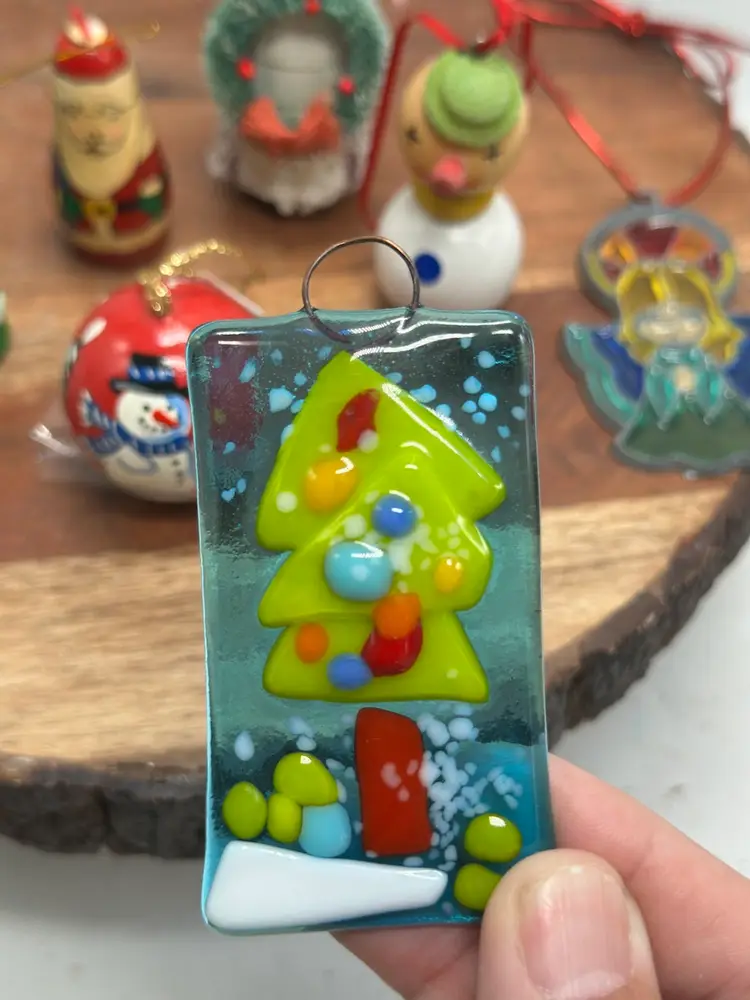 Vintage Mini Russian, Fused Glass, Hand Painted Wood Ornaments Grab Bag #Christmas