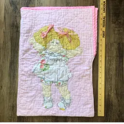 Vintage Handmade Cabbage Patch Kids Quilted Blanket Sleeping Bag