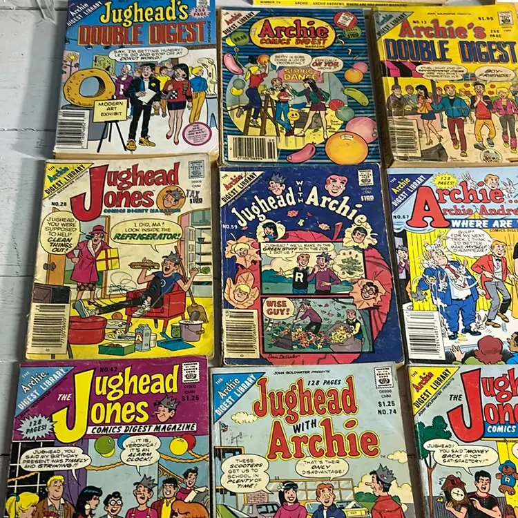 X55 Archie Comics Digest Library Lot. Betty And Veronica, Jughead, Double Digest