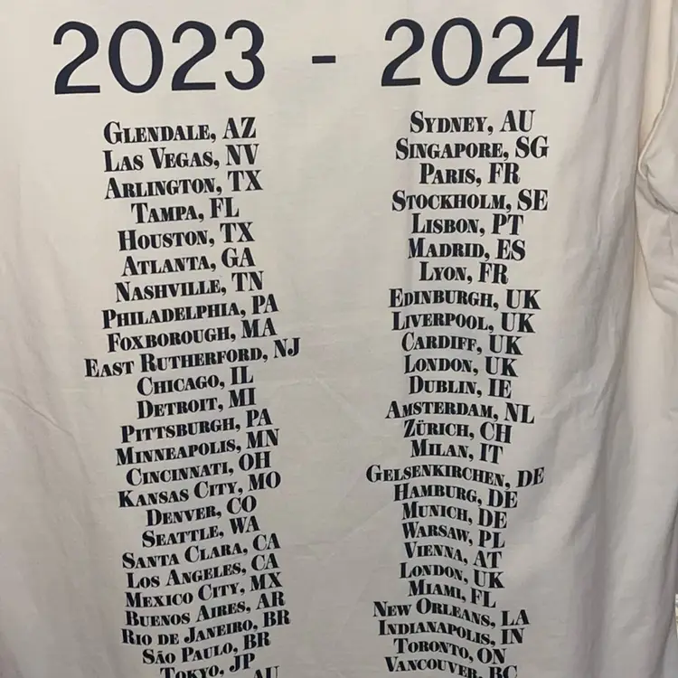 Taylor Swift Eras Tour Shirt size extra large purchase at the London concert