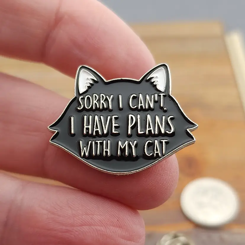 Plans With My Cat Pin #BC159