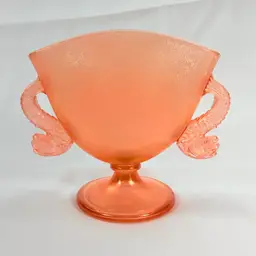 Fenton Dolphin Pink Stretch Glass Vase As Is