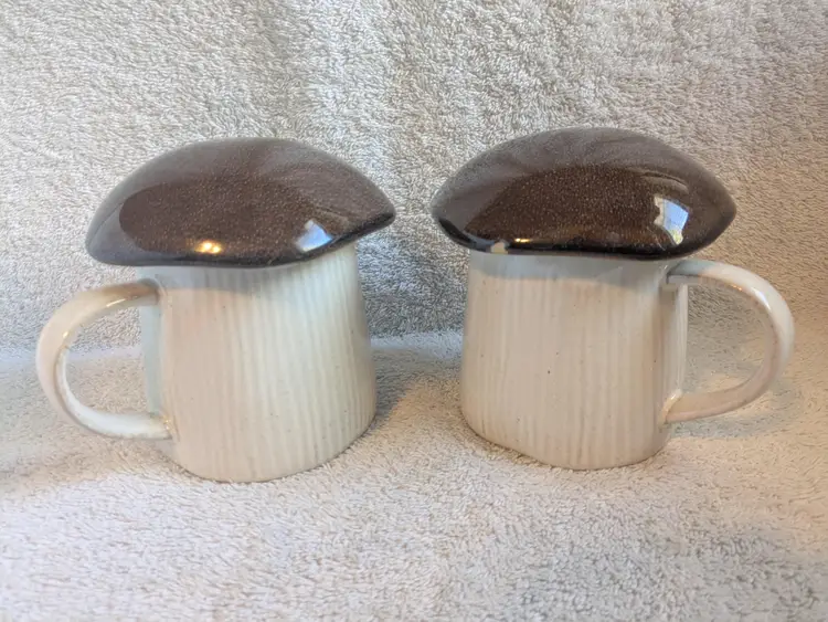 Mushroom Capped Coffee Mugs Set of 2