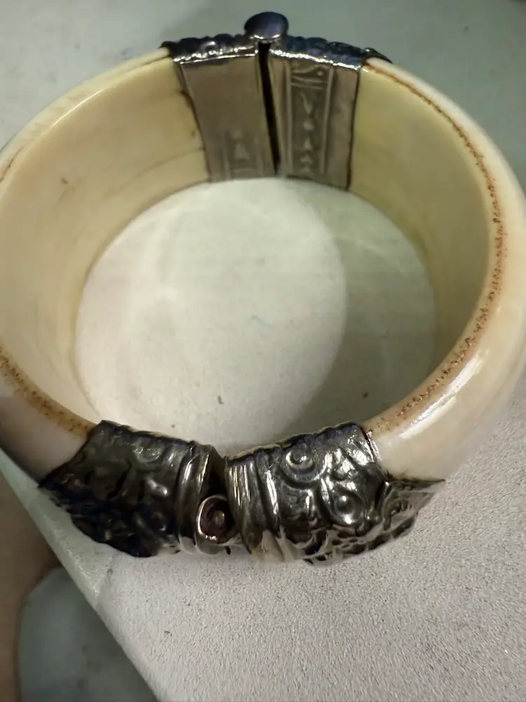 Antique Hinged Bone Bangle