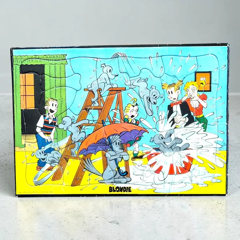 Blondie and Dagwood Water Fun Tray Puzzle King Features Syndicate, Inc. Vtg