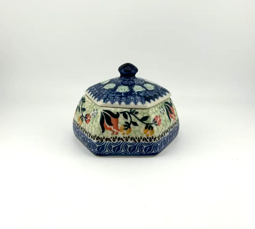 Polish Pottery Lidded Trinket Box 4βx 3β