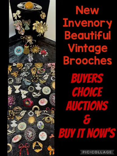 New Inventory Vintage Brooches Of All Kinds- Timeless Treasures by Gina