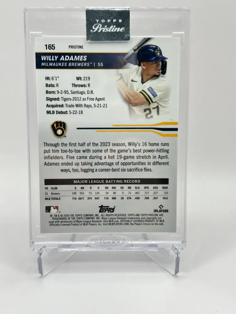Willy Adames • 2024 Topps Pristine- Orange Pristine Refractor /25 • Milwaukee Brewers
