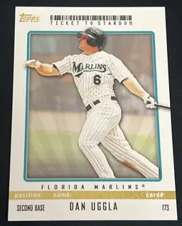 Dan Uggla 2009 Topps Ticket to Stardom Gold Parallel 30/50 #173 Florida Miami Marlins