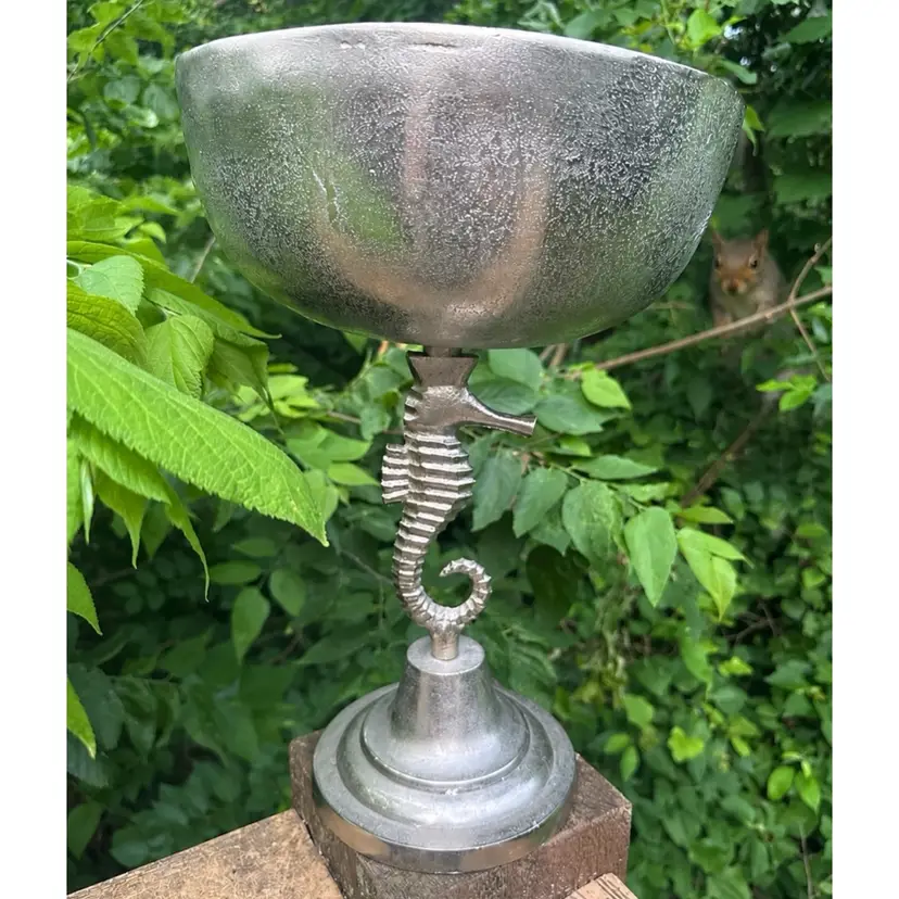 14” Seahorse Pedestal Bowl