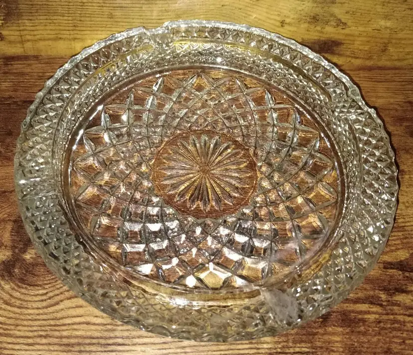 Vintage Anchor Hocking Wexford Ashtray Large Round Pressed Glass