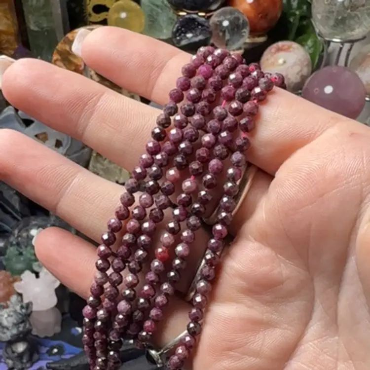 Ruby Faceted 4mm Bracelet