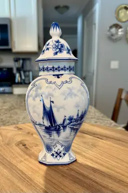 Delft Blue & White Lidded Ginger Jar