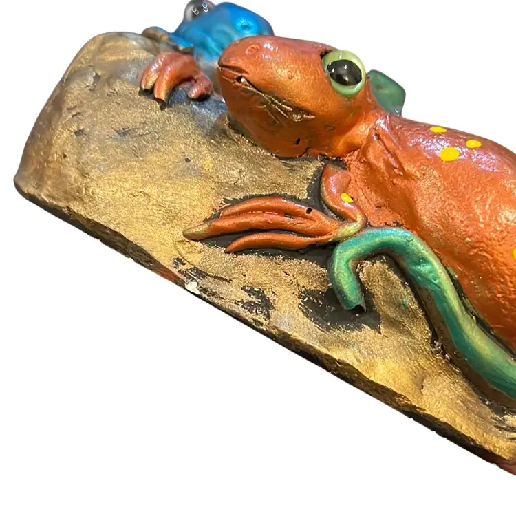 George Mahana Mixed Media Lizard Bowl