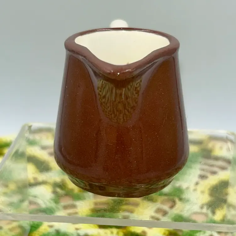 **Brown & Tan Pottery Mini Pitchet