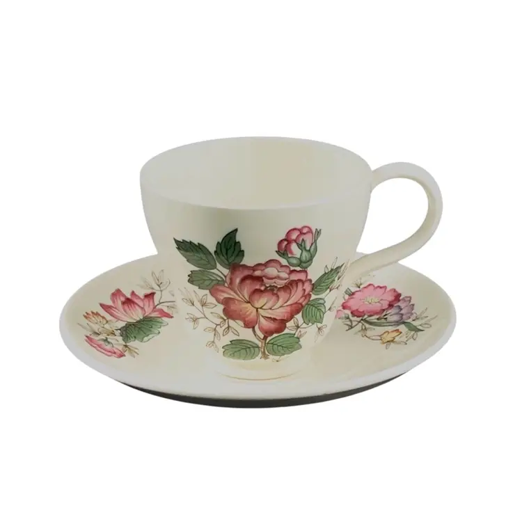 Vintage Tea Cup & Saucer
“Charnwood” Pattern Peonies & Roses
By Wedgwood of Etruria & Baplastor
England 1949 Bone China