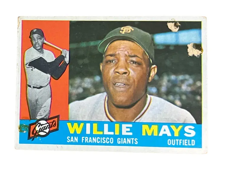 1960 Topps Willie Mays - Some Paper adherence Top Right