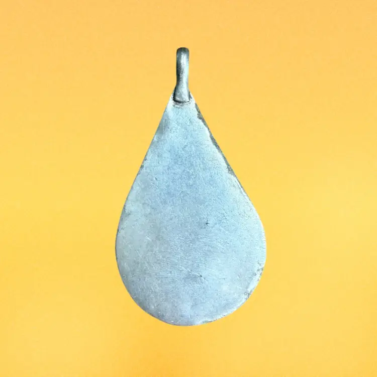 2.5” Vintage Tibetan Silver Tone Mosaic Stone Inlay Teardrop Pendant, Turqoise Coral