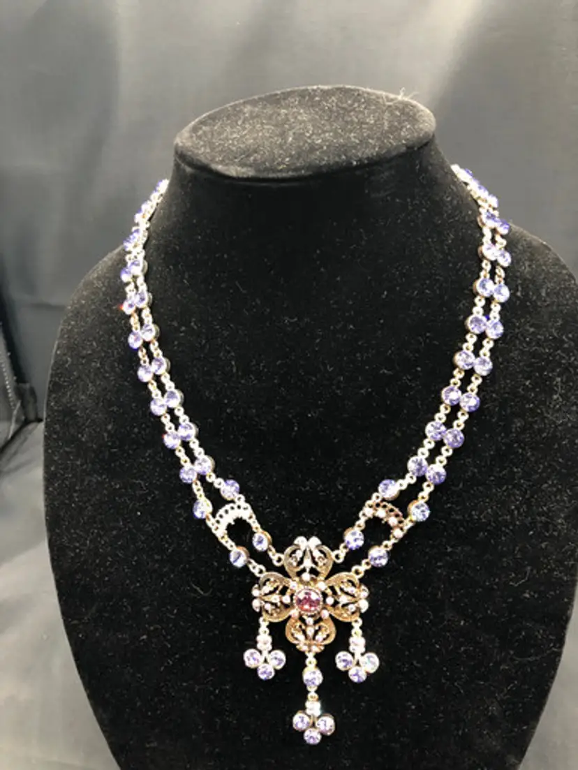 Purple Rhinestone Necklace