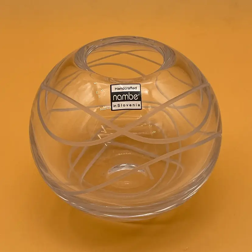 #22 Nambe Motus Handcrafted Clear Art Glass Bowl
