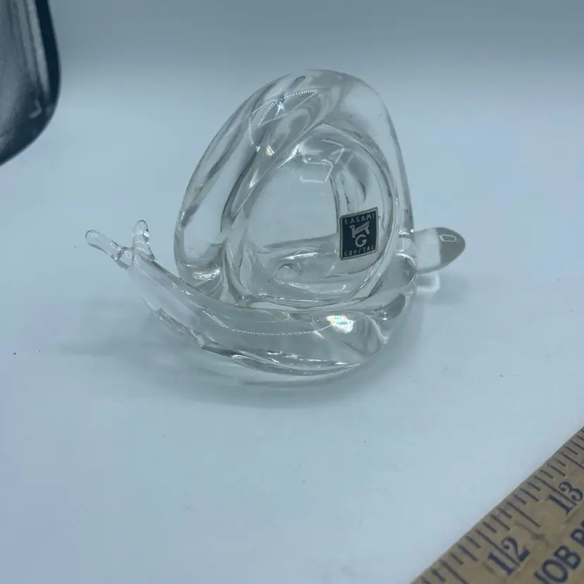 Kagami Crystal Art Snail 3.25” x5” Paperweight/ Figure