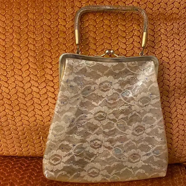 Very Rare 1950’s Plastic Purse With Lucite Handle