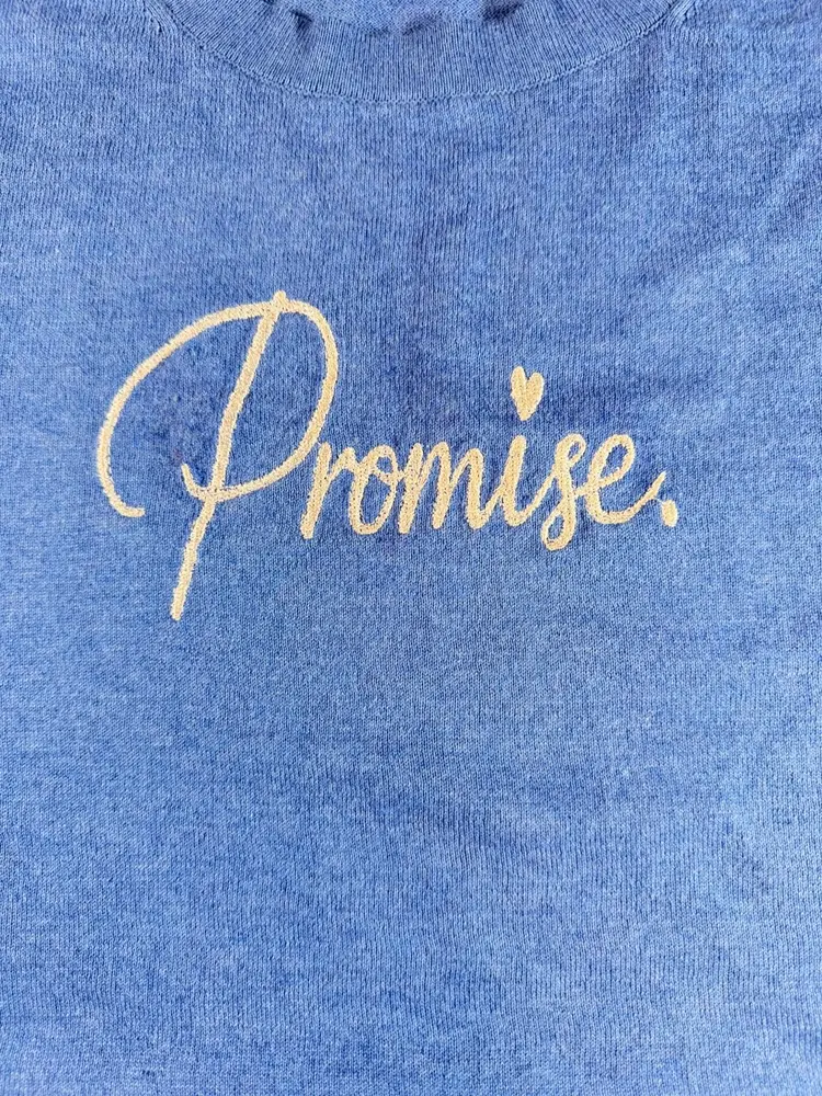 J.Crew “Promise.” Embroidered Teddie Sweater – 100% Cotton – Size 2X