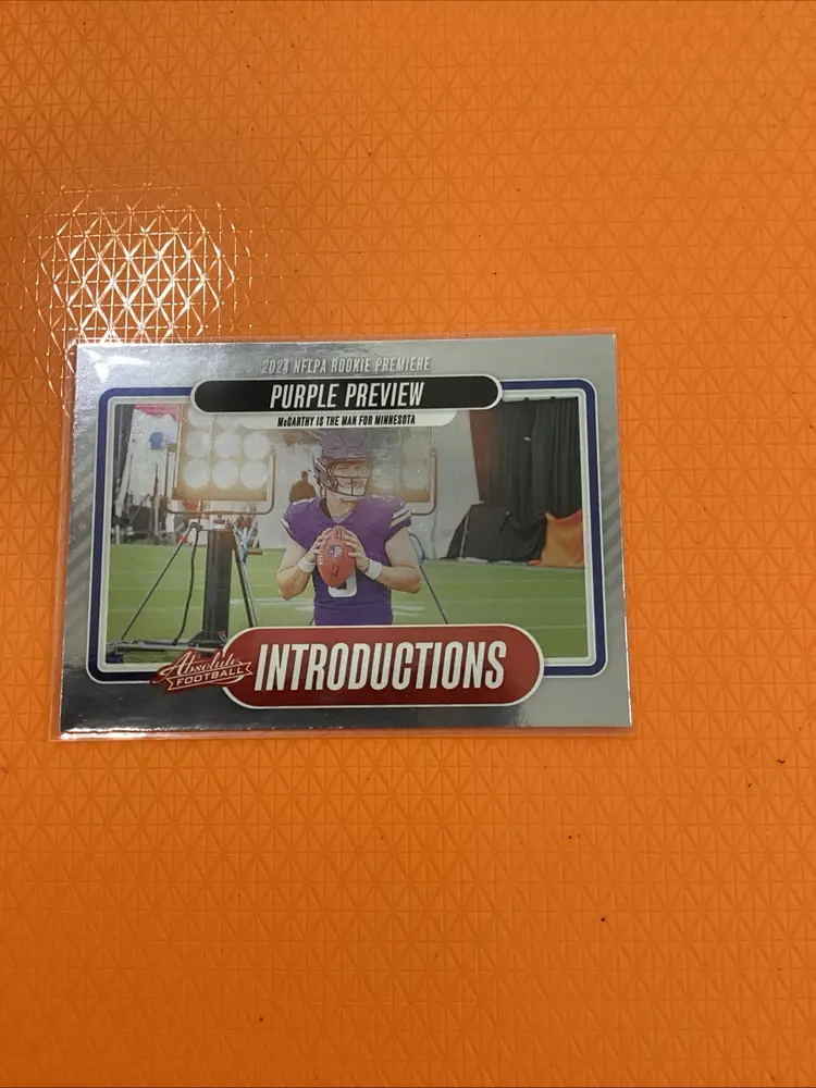 2024 Absolute Football JJ McCarthy NFLPA Introductions RC NM Minnesota Vikings