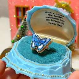 Sterling Silver Carved Labradorite Butterfly Ring Sz 7.5