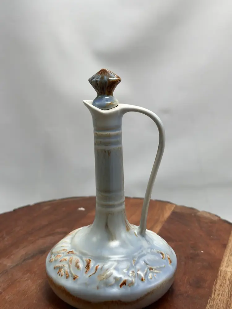 Vintage MCM Haeger Pottery Lidded Small Ewer Ornate Pitcher Decor