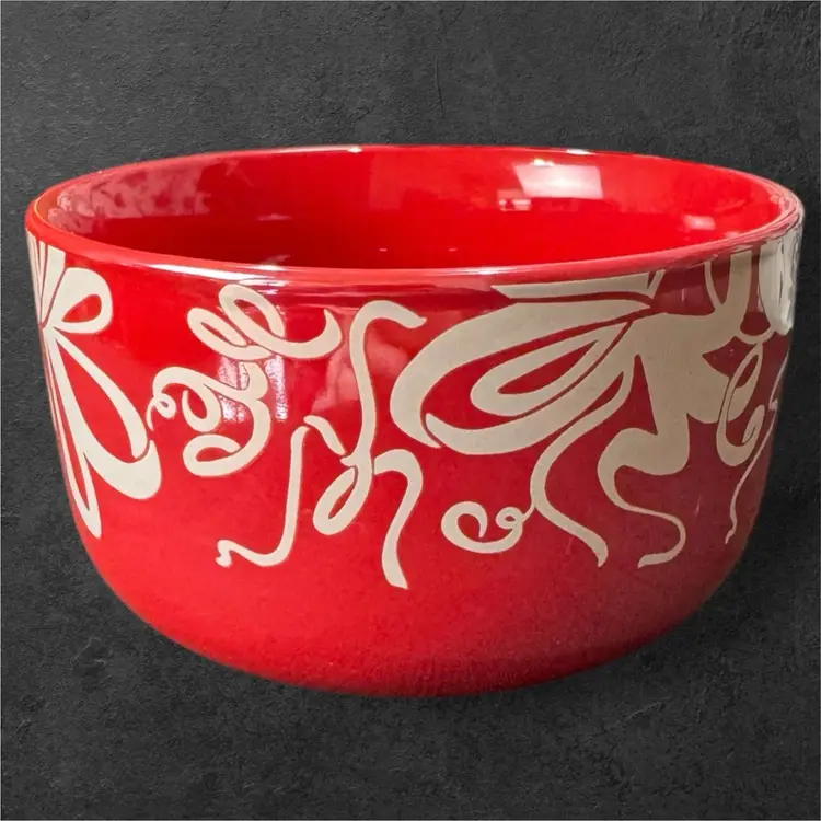 Starbucks Ceramic 2023 Red Ribbon Holiday Soup Or Coffee Mug Perfect for Valentine’s Day