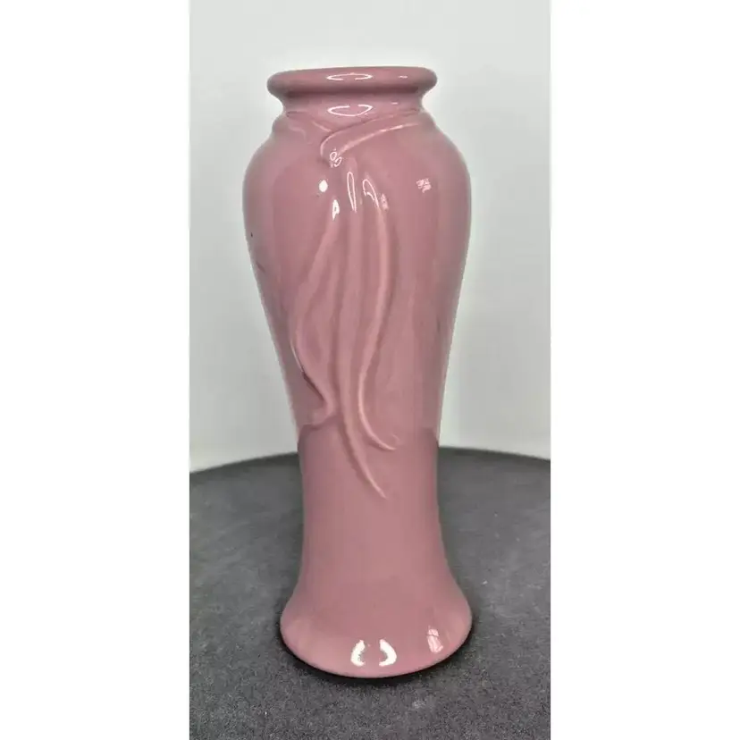Vintage Haeger Pink Draped Vase Ceramic Glazed Art 8.25"T