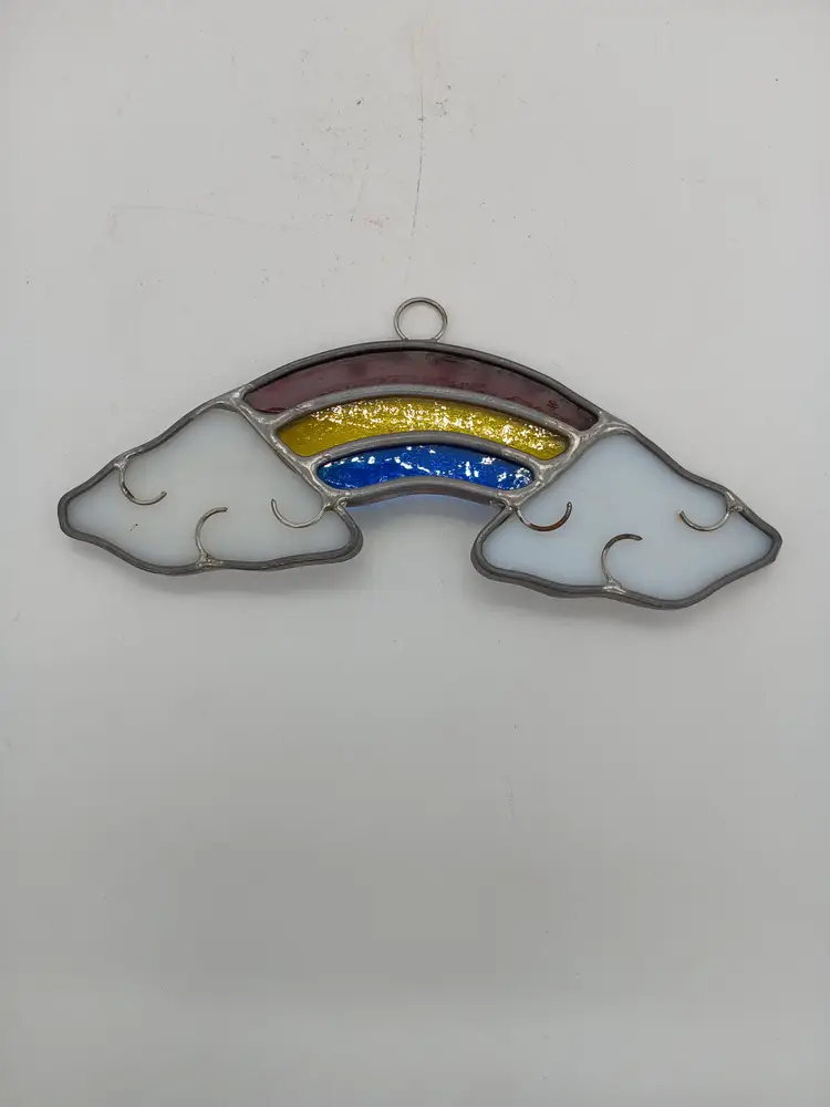 Rainbow With Clouds Stained Glass