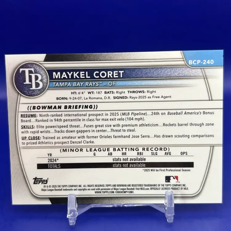 Maykel Coret 2025 Bowman Chrome Orange Reptilian 8/25