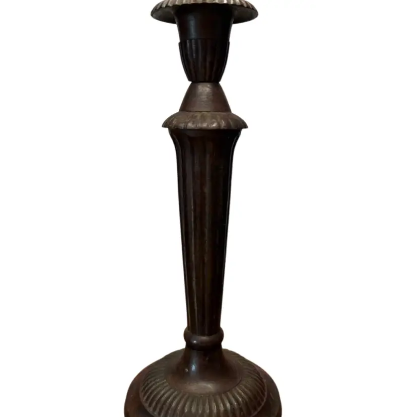 Made In India @9” Heavy Metal Bronze Colored Candlestick