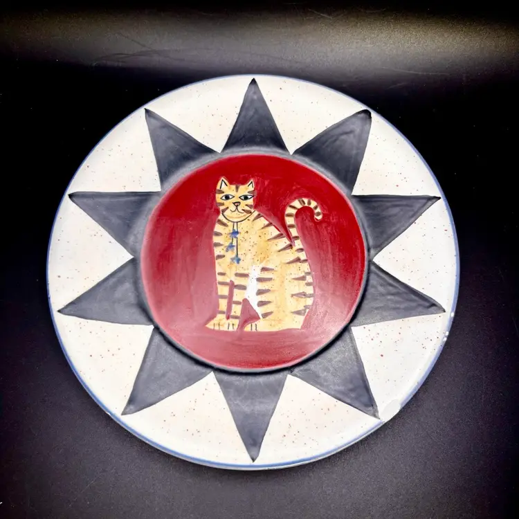 Amazing Star Orange Tabby Cat Decorative Plate 7”*