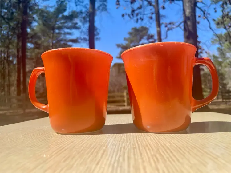 Corelle Burnt Orange Mugs - Vintage - Set Of 2