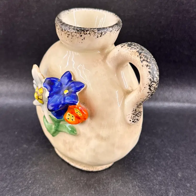 Vintage Ceramic German Goebel Floral Liquor Decanter No Stopper