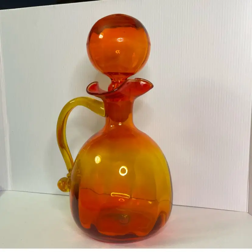 Rainbow Glass Amberina Decanter With Stopper