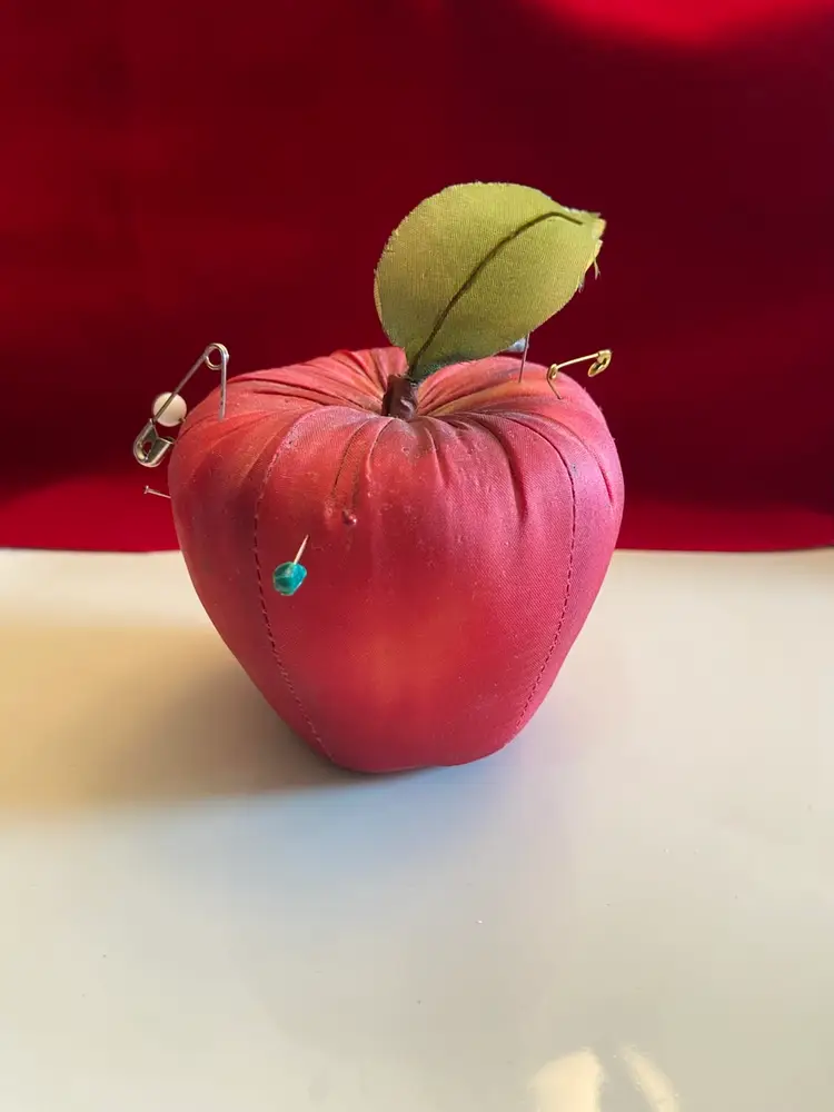 Vintage Fabric Apple Pincushion