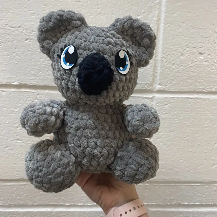 Crocheted Koala Handmade 8 1/2” X 4” X 7”