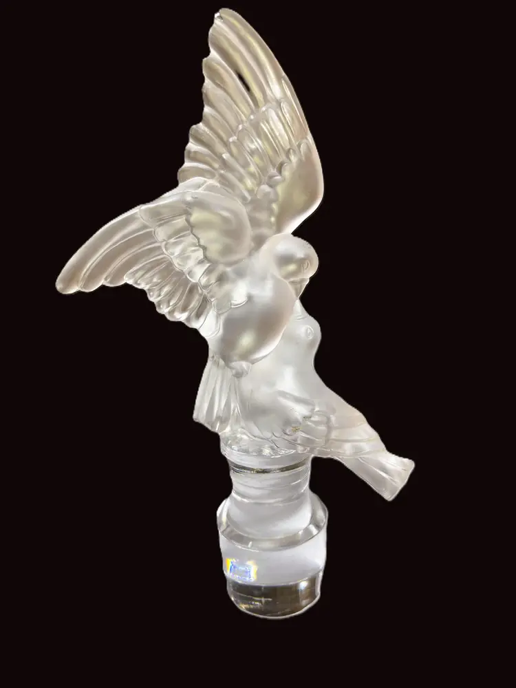 Gorgeous Igor Carl Faberge "Kissing Doves" Decanter Stopper