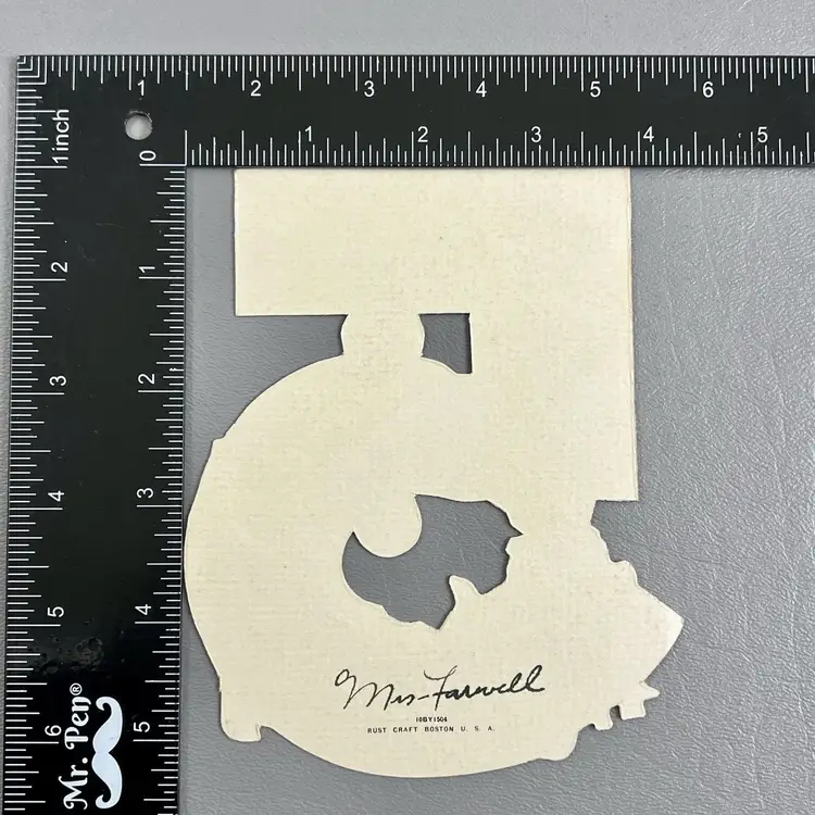 Vintage Rust Craft Die Cut 5th Birthday Card Children Playing With Bubbles USA