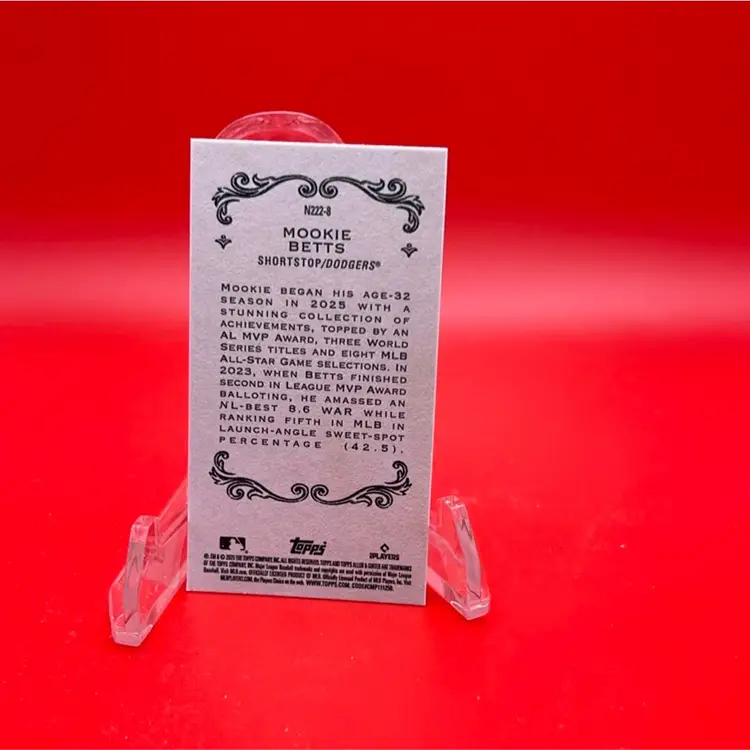 Mookie Betts 2025 Topps Allen & Ginter #N222-8 1889 Mini Los Angeles Dodgers