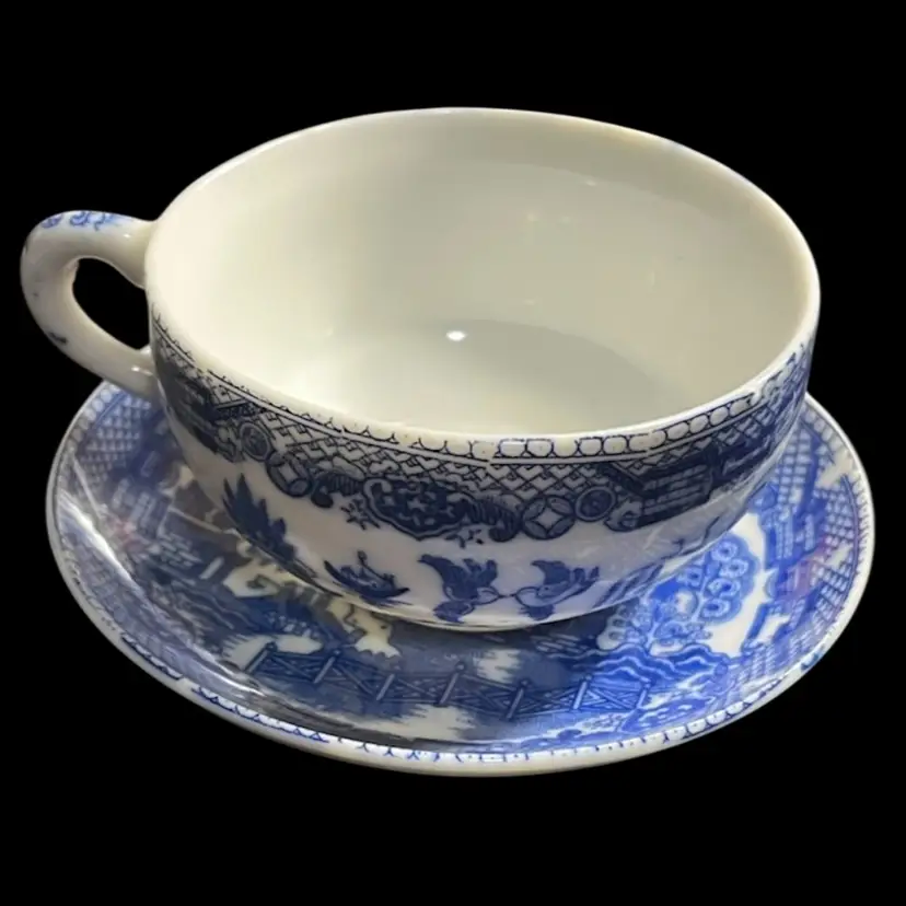Delft Tea Cup And Saucer Made In Japan