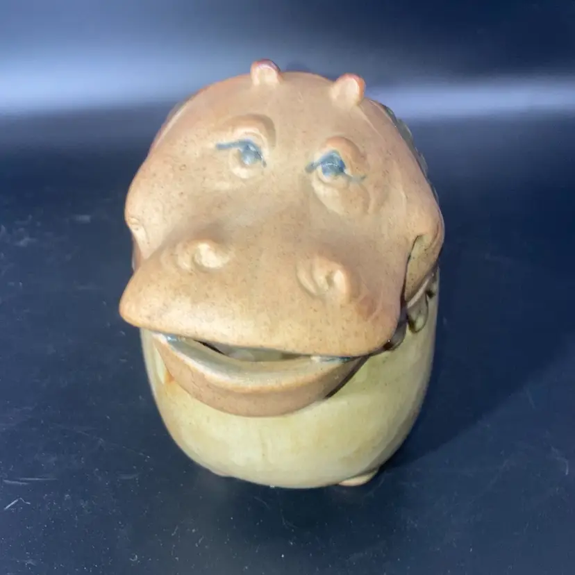 1970’s UCTCI Japan Hippo Face stoneware creamer Polka dots