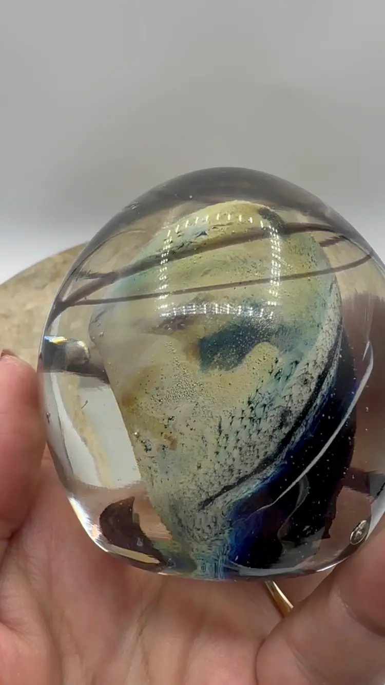 Galaxy Vortex Design UV Glittery Glow Paperweight