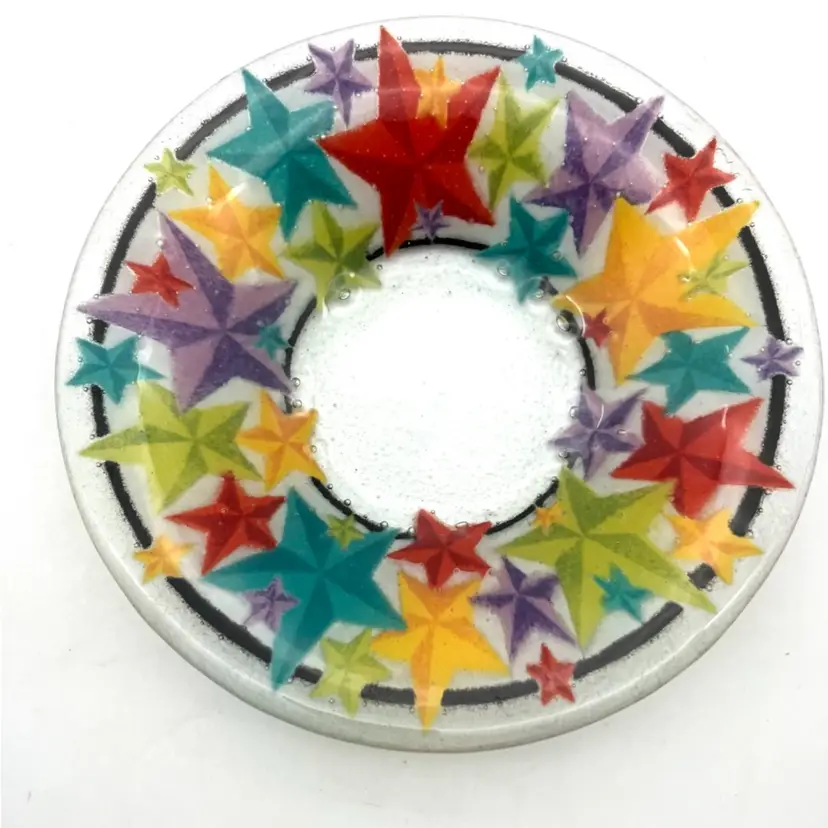 15 - Peggy Karr Multicolored Stars 2011 Bowl 8.25β X 1.25β
