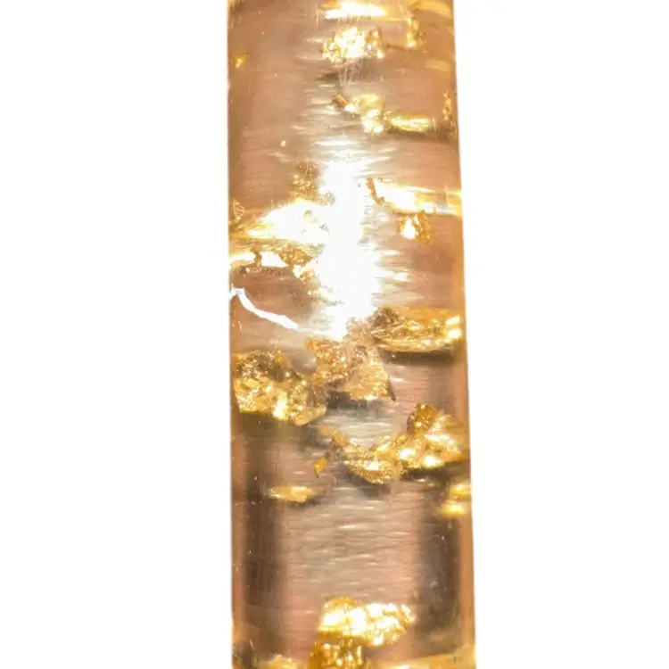 8” Lucite Candle Gold Flecked