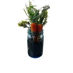 04 Made By Me Upcycled Blue Glass Farmhouse Spring Decor Carrot Holiday